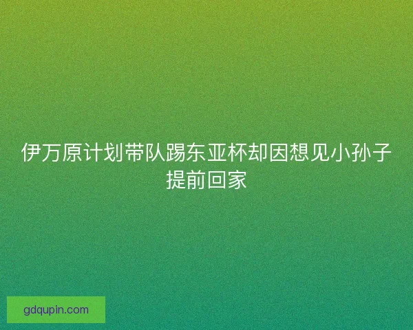伊万原计划带队踢东亚杯却因想见小孙子提前回家