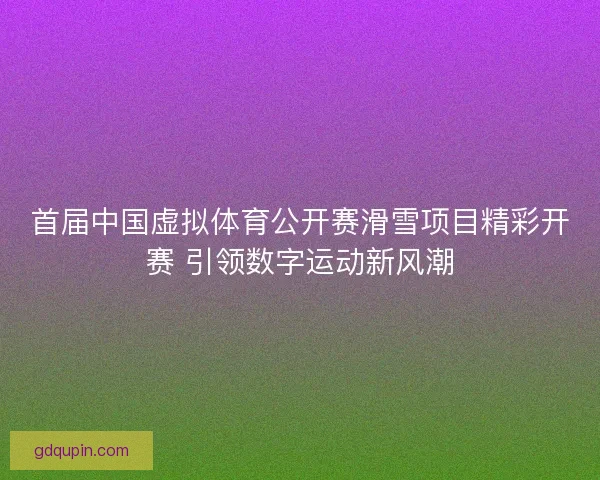 首届中国虚拟体育公开赛滑雪项目精彩开赛 引领数字运动新风潮 首届中国虚拟体育公开赛滑雪项目精彩开赛 引领数字运动新风潮